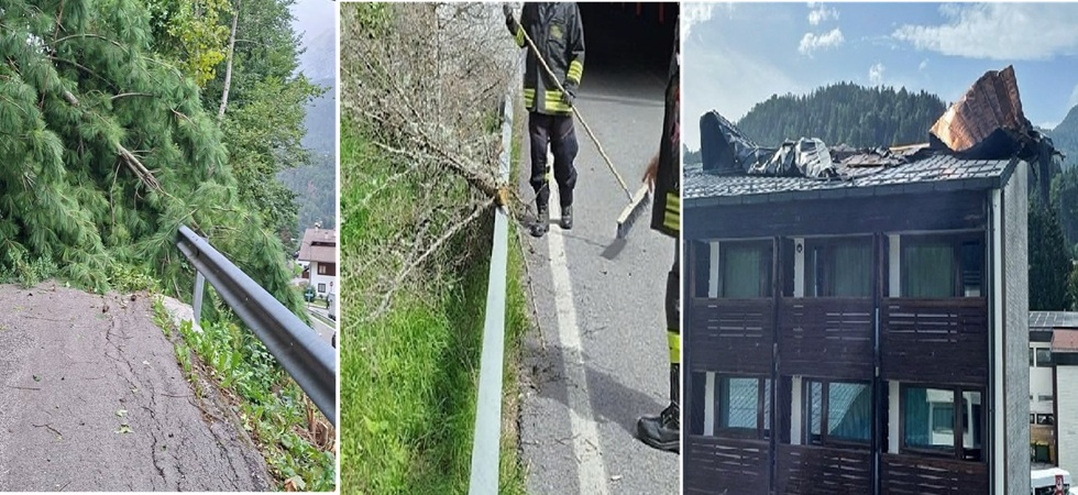 Raffiche di vento fortissime, alberi sradicati, tetti danneggiati e strade bloccate