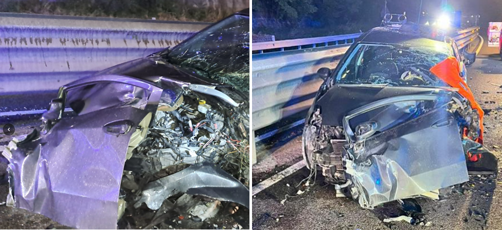 Follia nella notte sulla Valsugana: un'auto sfreccia in contromano e provoca un terribile frontale