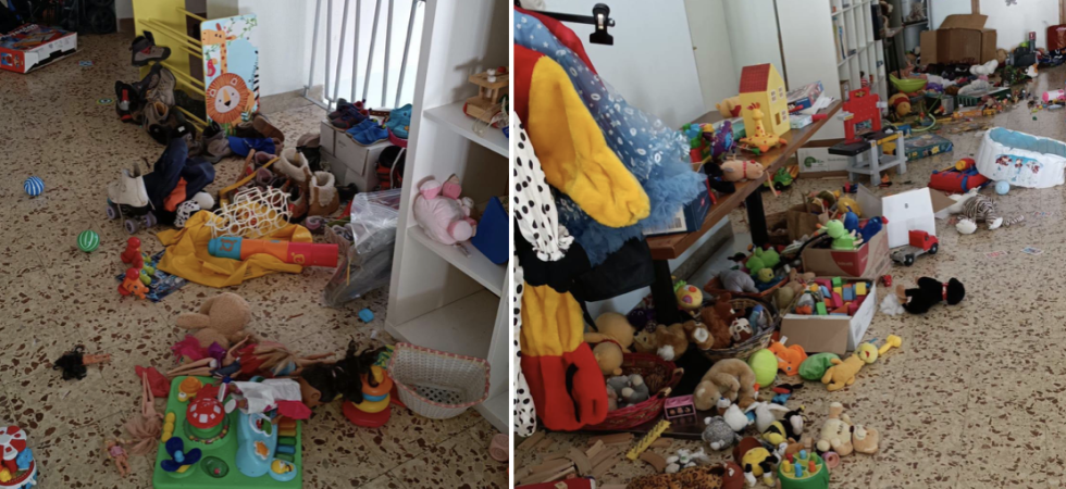 Il centro di riuso vandalizzato