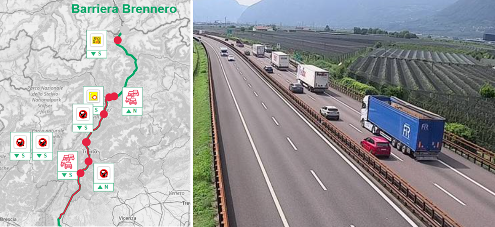 A22, è già iniziato l'esodo del fine settimana: in direzione del Garda code e rallentamenti per oltre 100 chilometri