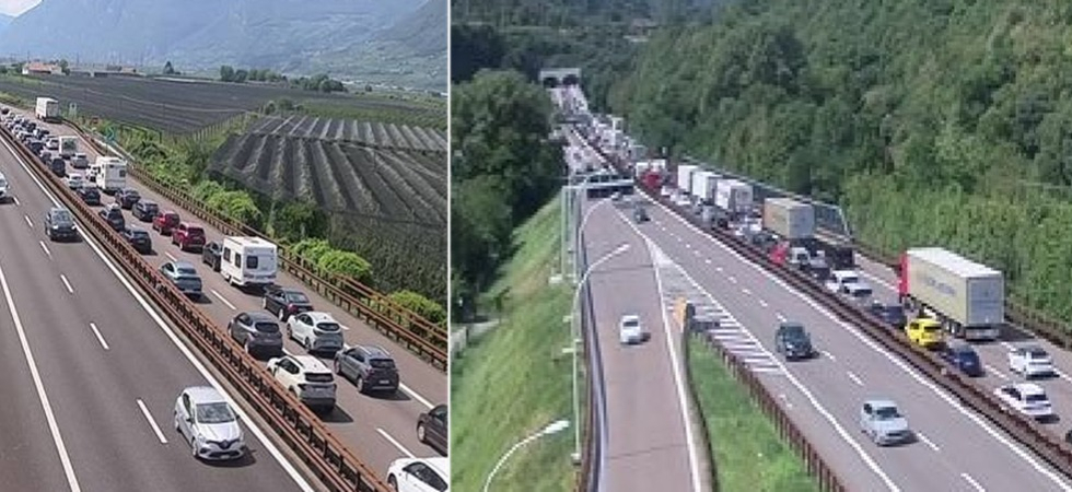 Foto d'archivio Bollino nero sull'A22: 8 chilometri di coda in direzione Nord per un tamponamento