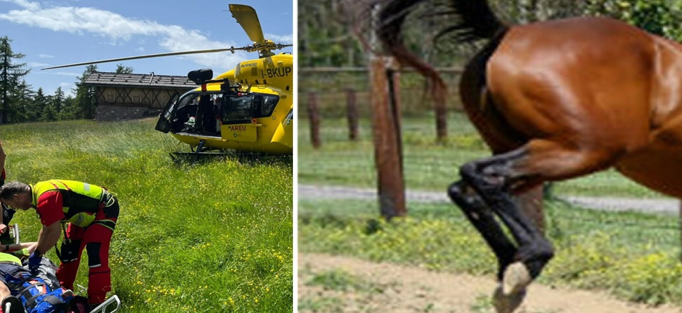 Bimba di 6 anni colpita al volto dal calcio di un cavallo: la piccola elitrasportata in ospedale