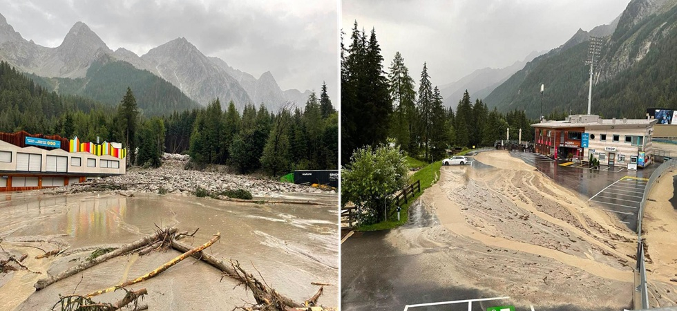 Maltempo, grossa colata di fango e detriti: diversi danni al Centro Biathlon di Anterselva, chiusa una strada