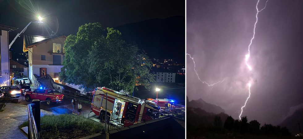 Tempesta di fulmini sul paese, notte di paura