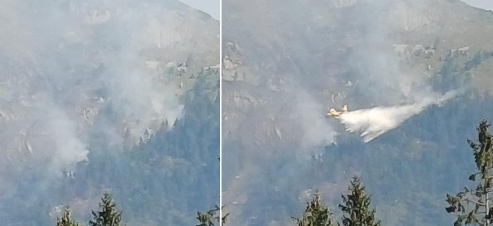 Incendio senza tregua, oltre 80 vigili del fuoco in campo, un elicottero e due Canadair in volo