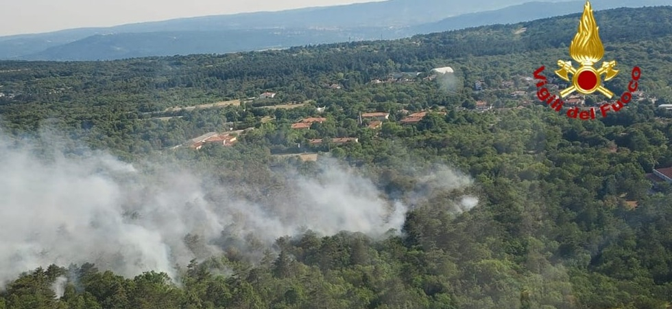 Brucia una vasta area di vegetazione