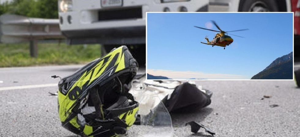 Grave incidente motociclistico sulla Provinciale di montagna: un 26enne elitrasportato in ospedale in codice rosso