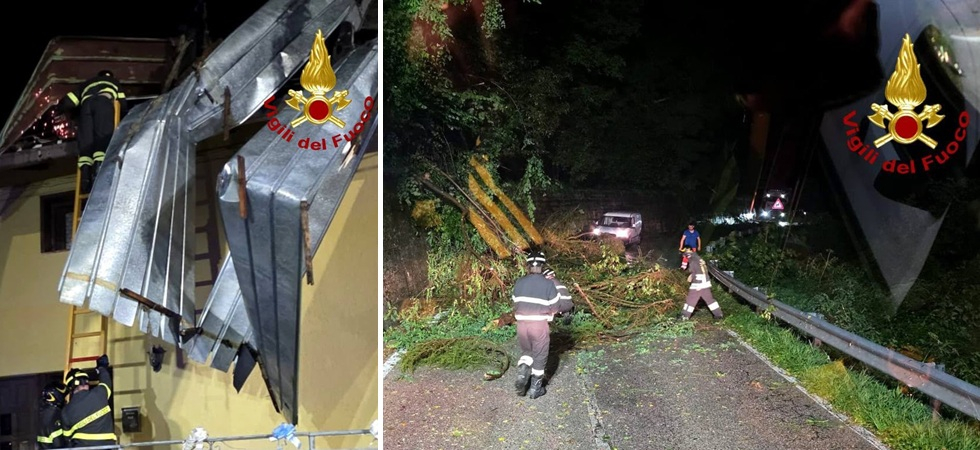 Pioggia, fulmini e vento: 25 interventi nella notte per i vigili del fuoco