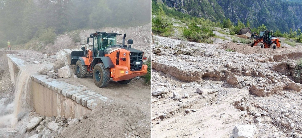 Strada sepolta da fango e detriti, la frana blocca il collegamento con il rifugio: 60 scout presenti nella zona