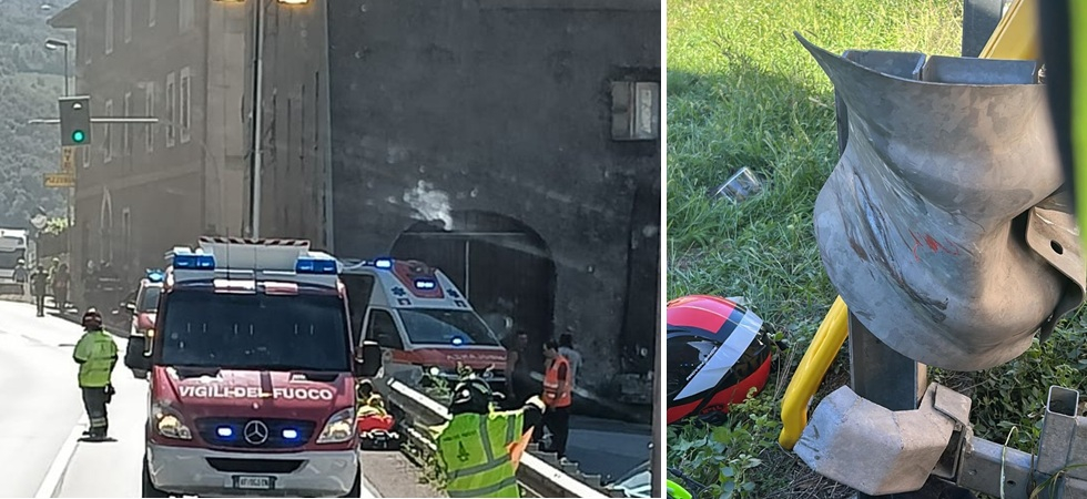 Pauroso scontro sulla Statale tra una moto e un'auto: un 19enne elitrasportato in ospedale in gravi condizioni
