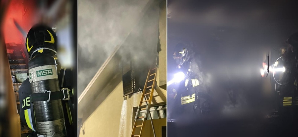 Terribile incendio nella notte, un uomo bloccato dalle fiamme in casa