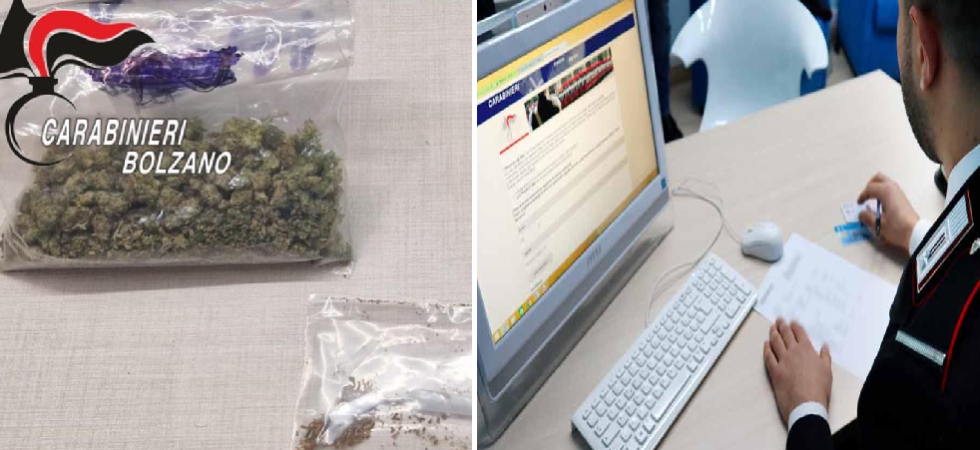 Cameriera di un albergo si aggira con addosso oltre 70 grammi di marijuana: denunciata
