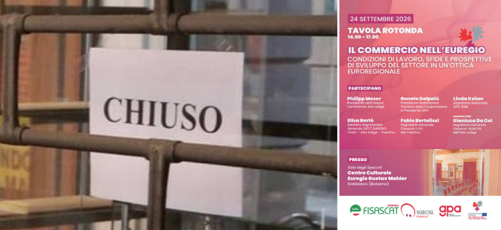 Crisi del commercio nell'Euregio, manca il personale e il settore cambia: i sindacati organizzano il confronto