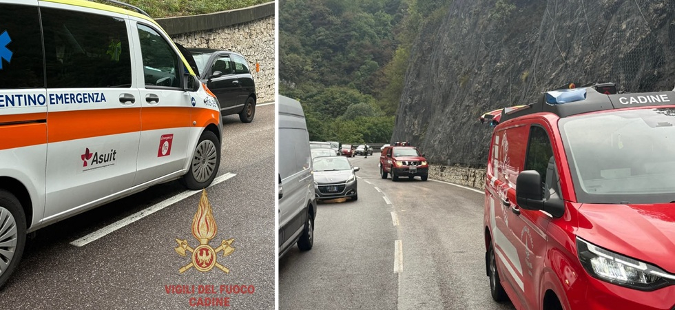 Schianto in Gardesana, perde il controllo dell'auto e finisce contro la roccia: momenti di paura, code e rallentamenti