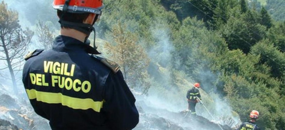 Il fumo dal bosco e divampa l'incendio: attive numerose squadre dei vigili del fuoco e decolla l'elicottero