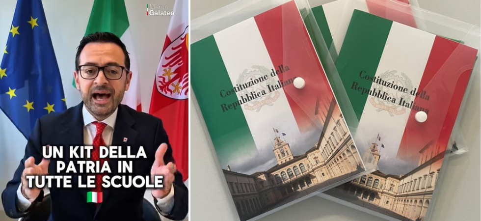 Bandiera, Costituzione e un libro per i più piccoli: il "kit della patria" di Galateo scatena le critiche (e in realtà si