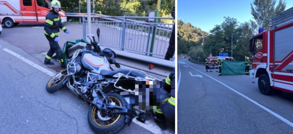 Violento scontro moto-autobus all'incrocio sulla statale: in azione i soccorsi, due persone in ospedale