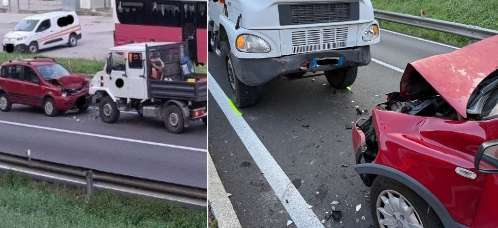 Schianto frontale, l'impatto violentissimo tra un'auto e un furgone: 5 persone coinvolte
