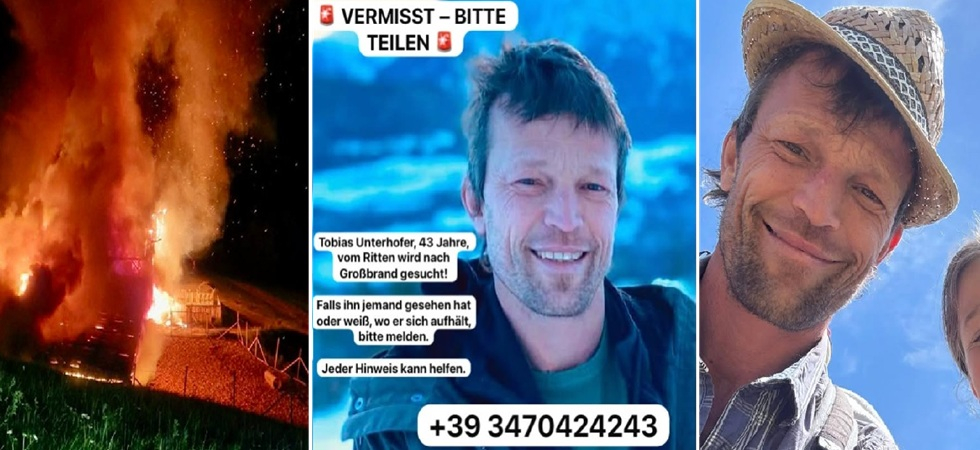 Stalla distrutta dalle fiamme, non si hanno più notizie di Tobias Unterhofer