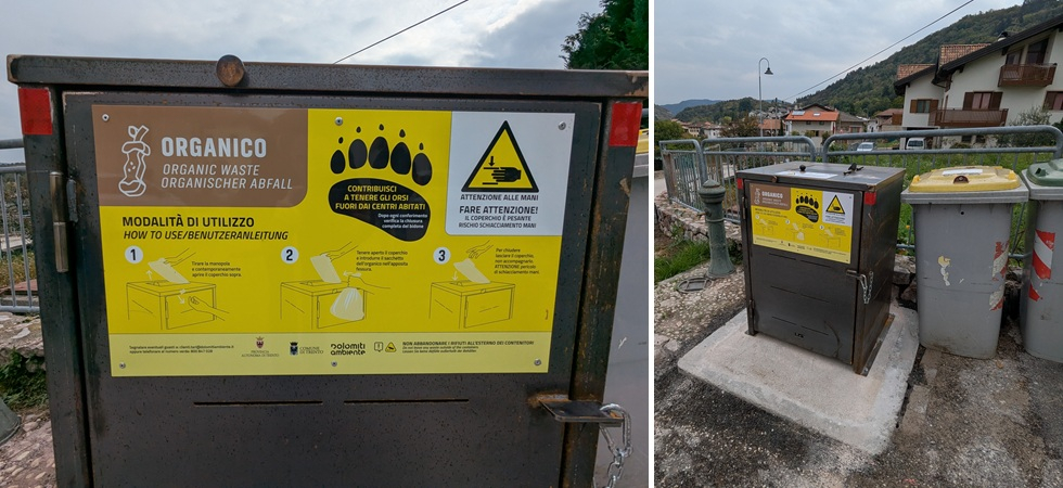 Gusci anti-orso in acciaio sul Bondone e in Destra Adige per proteggere i rifiuti organici