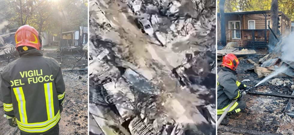 Furioso incendio al camping (VIDEO e FOTO): le impressionanti immagini della devastazione
