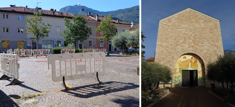 Transenne per chiudere il parcheggio davanti alla chiesa di Cristo Re?