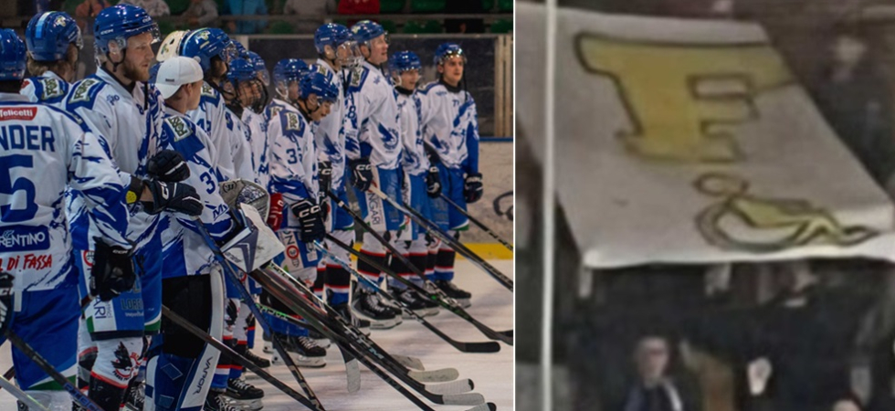 "Totale e ferma condanna", i Fassa Falcons sullo striscione con il simbolo della disabilità per offendere il Fiemme