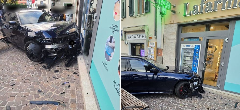 Foto Facebook "Sei di Gardolo se" Perde il controllo dell'auto a causa di un guasto: il mezzo si schianta contro il distributore della farmacia