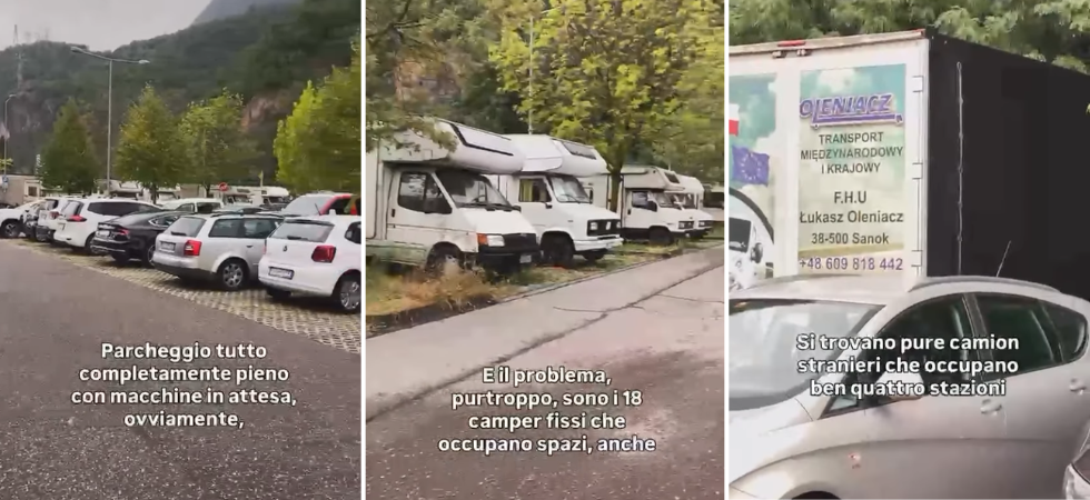 Parcheggi della piscina occupati da camper e camion, la protesta: "Mancano almeno 40 posti"