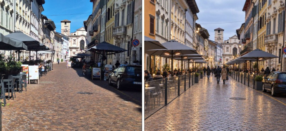 Plateatici a Trento, cambiano le regole: arredi uniformi, colori sobri e tutela dei monumenti