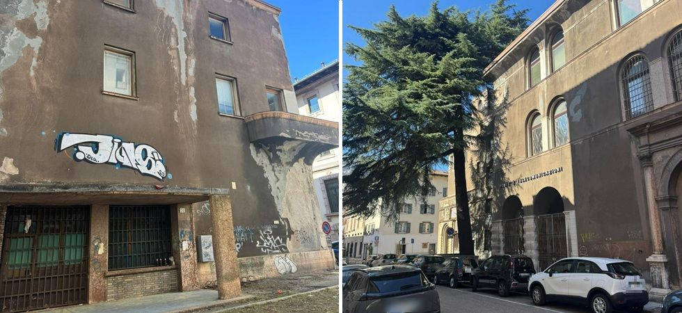 Via i ponteggi dal palazzo delle Poste, in piazza Vittoria