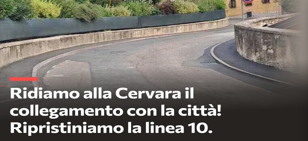 Autobus, linea 10 bloccata in via Cervara