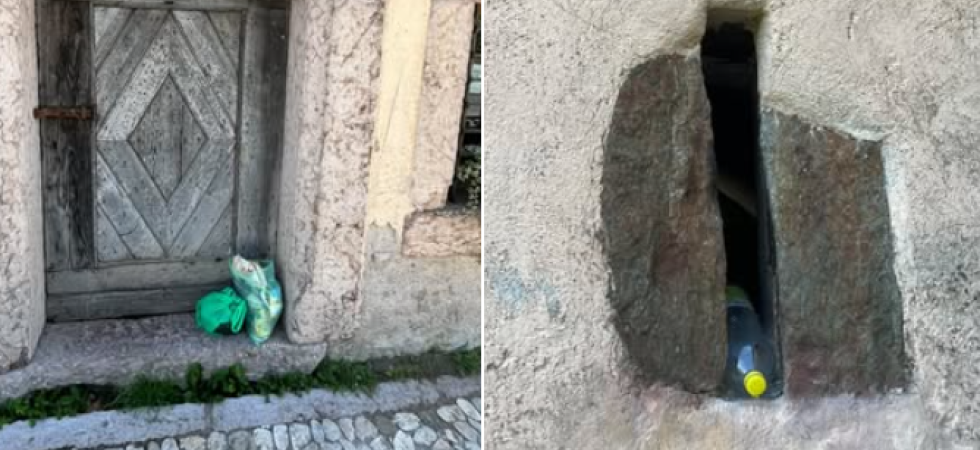 "Ciclisti che urinano dietro alla chiesetta e spazzatura abbandonata davanti alla porta"