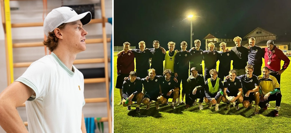 La visita a sorpresa di Jannik Sinner agli amici che giocano in Seconda Categoria