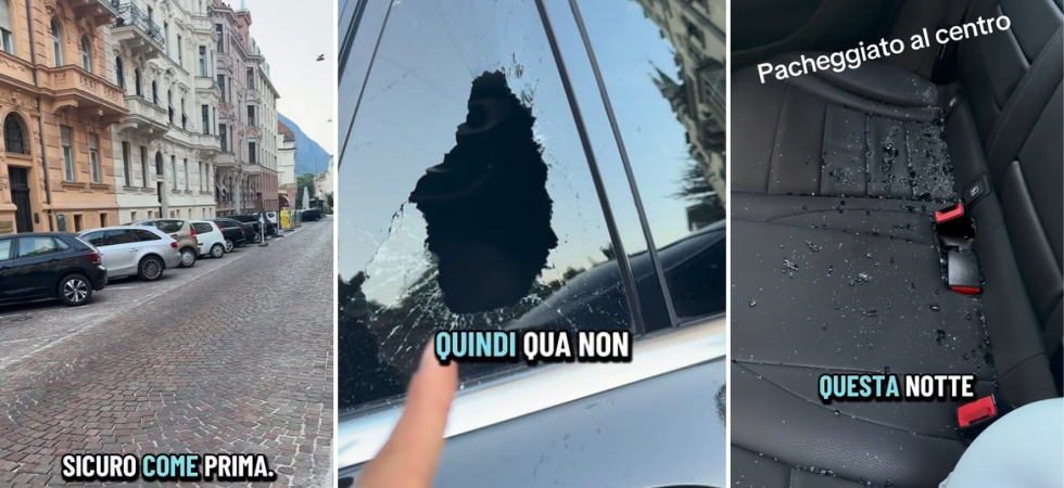 Vetro dell'auto spaccato in pieno centro