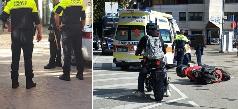 Frena e cade per evitare un pedone: motociclista trasportato in ospedale