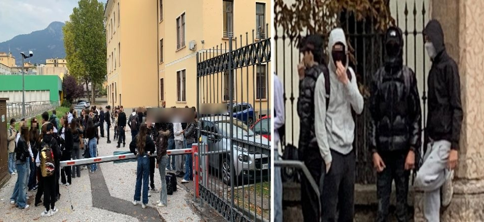 Sciopero al Tambosi, gruppo di giovani con volto coperto interrompe la manifestazione