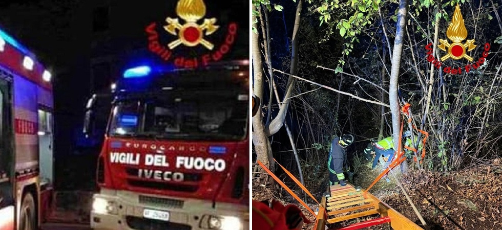 Spaventosa caduta con la moto: giovane centauro esce di strada e finisce in una scarpata in una zona impervia