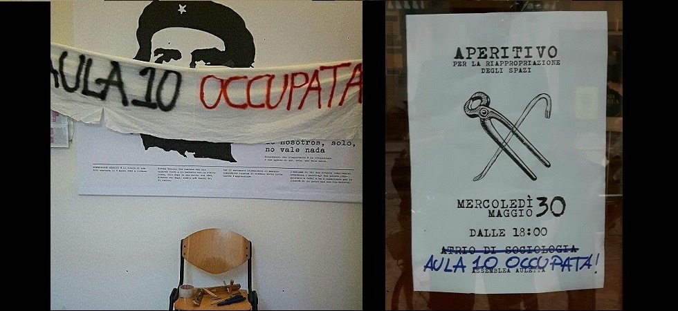Foto: L'Universitario Sociologia occupata: Siamo quelli che pisciano fuori dal vaso''