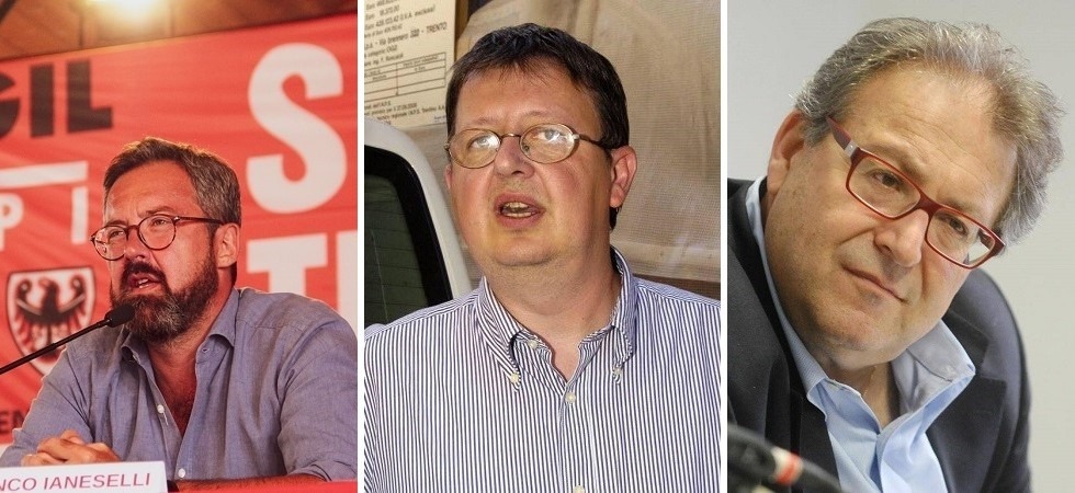 Da sinistra a destra: Ianeselli (Cgil), Pallanch (Cisl) e Alotti (Uil) Da sinistra a destra: Ianeselli (Cgil), Pallanch (Cisl) e Alotti (Uil)