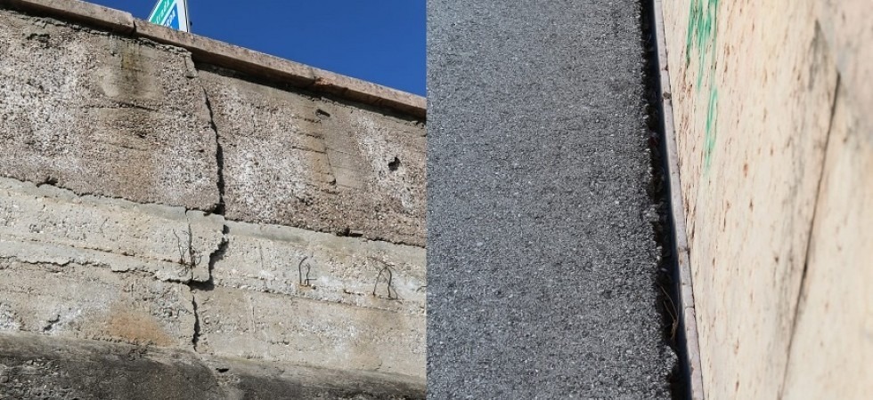 Crepe e scollamenti sul ponte di San Lorenzo e in lungadige Apuleio