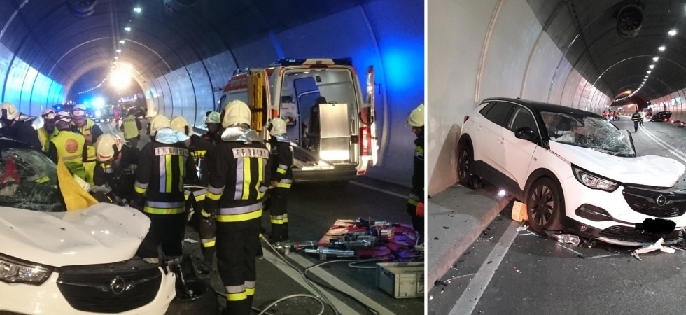 Schianto in galleria, una persona è morta, tre sono ferite