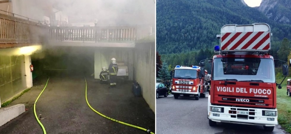 Incendio a Dimaro, fuoco nello scantinato di una abitazione