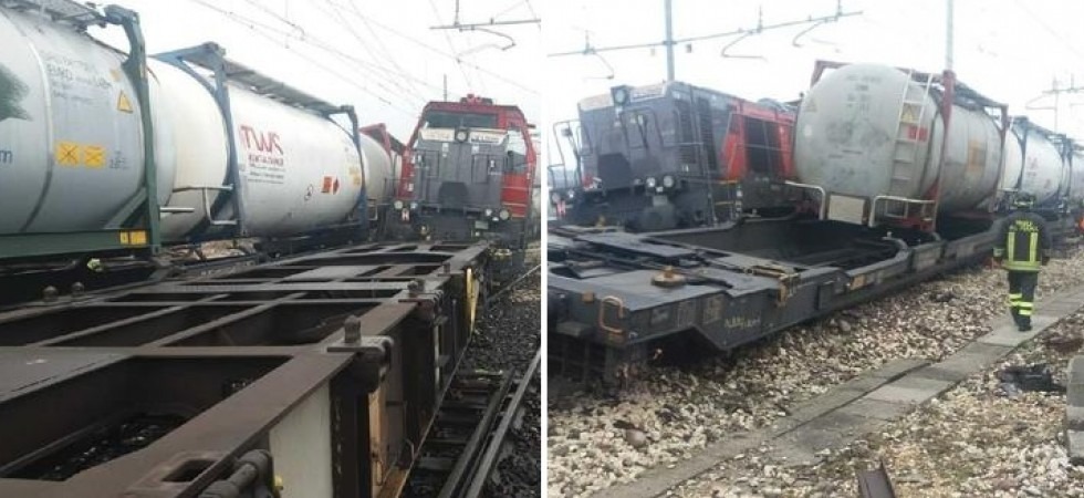 Scontro fra treni, coinvolta una cisterna che trasporta liquidi infiammabili e una motrice