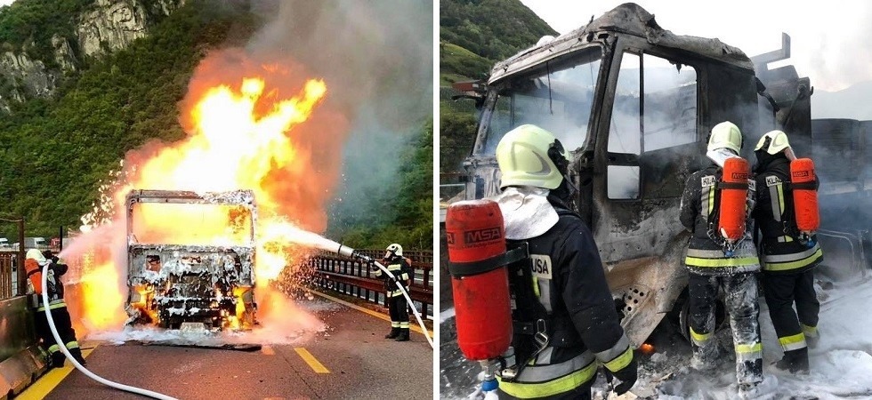 Dopo l’incendio del camion di questa mattina riaperta l’A22, il traffico torna a defluire