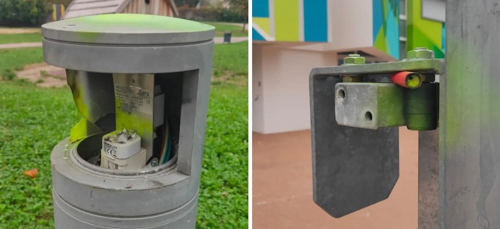 Danneggiano i punti luce del parco facendo scoppiare i petardi, i vigili del fuoco: Serve più rispetto per i beni comuni''