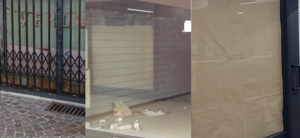Trento, negozi sfitti e abbandonati: le vetrine diventeranno dei quadri