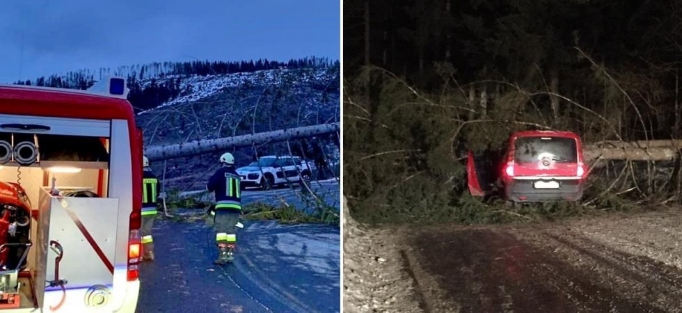 Alberi abbattuti, tetti scoperchiati e strade bloccate, raffiche di vento a oltre 100km/h in tutta la regione