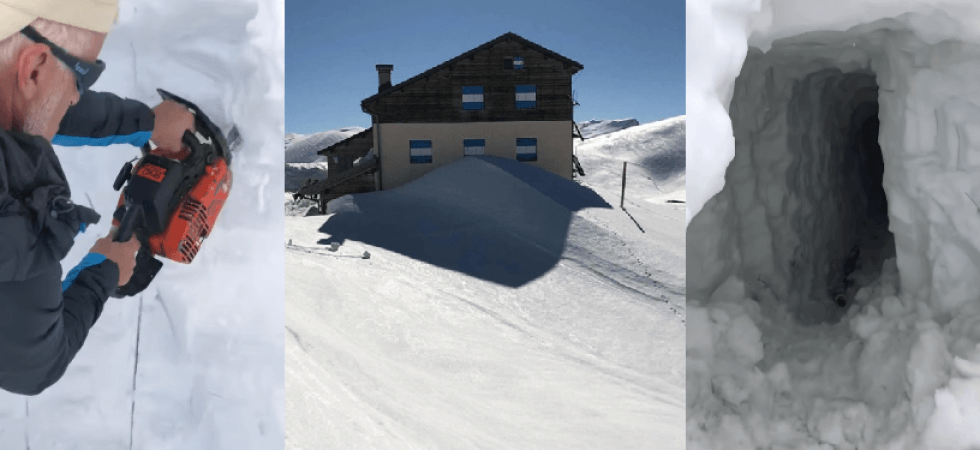 Con la motosega scavano un tunnel di 12 metri nella neve per ridare l'acqua al Rosetta (I VIDEO)