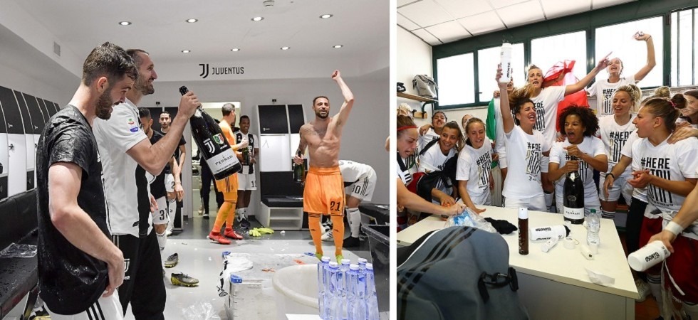 Doppia festa scudetto per la Juventus e piovono bollicine Ferrari